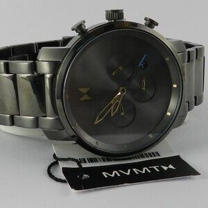MVMT Men's Chronograph Black Stainless Steel Bracelet Watch 45mm